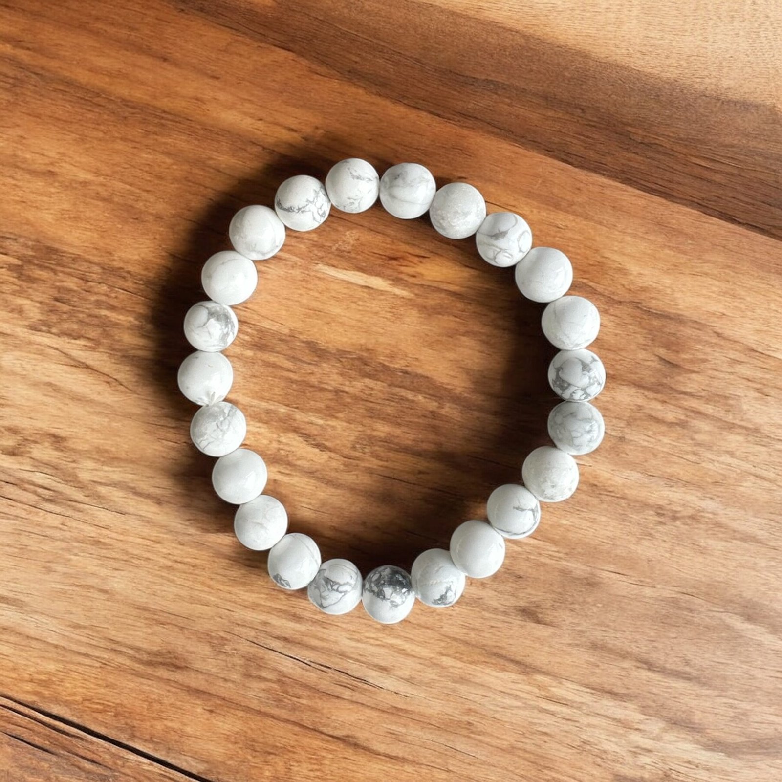 Bracelet en Howlite – Calme Intérieur, Maîtrise Émotionnelle et Lâcher-prise