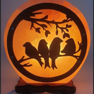Lampe de Sel de l’Himalaya – Modèle Oiseaux sur Branche